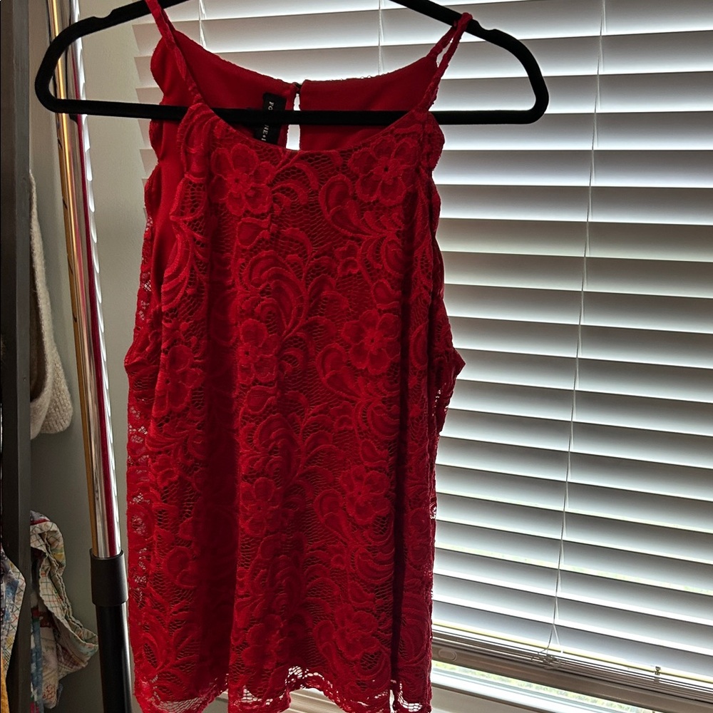 Chic Red Lace Camisole for Women